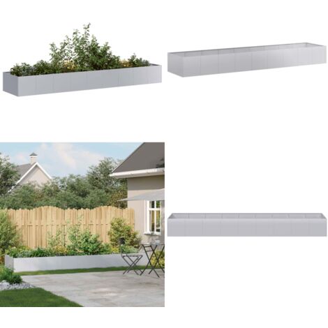 Fioriera 360x80x40 cm in Acciaio Zincato - Fioriera in acciaio zincato - Fioriera per balcone