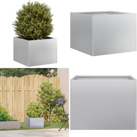 Fioriera 40x40x30 cm in Acciaio Zincato - Fioriera in acciaio zincato - Fioriera per balcone