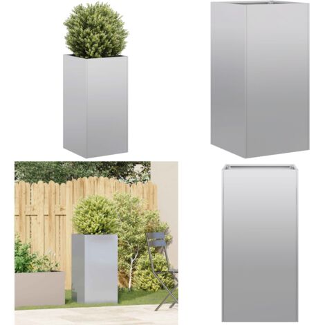 Fioriera 40x40x80 cm in Acciaio Zincato - Fioriera in acciaio zincato - Fioriera per balcone