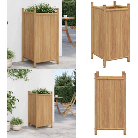 Fioriera 40x40x80 cm in Bambù - Fioriera da giardino - Fioriera da balcone