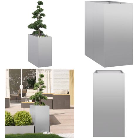 Fioriera 40x80x80 cm in Acciaio Zincato - Fioriera in acciaio zincato - Fioriera per balcone