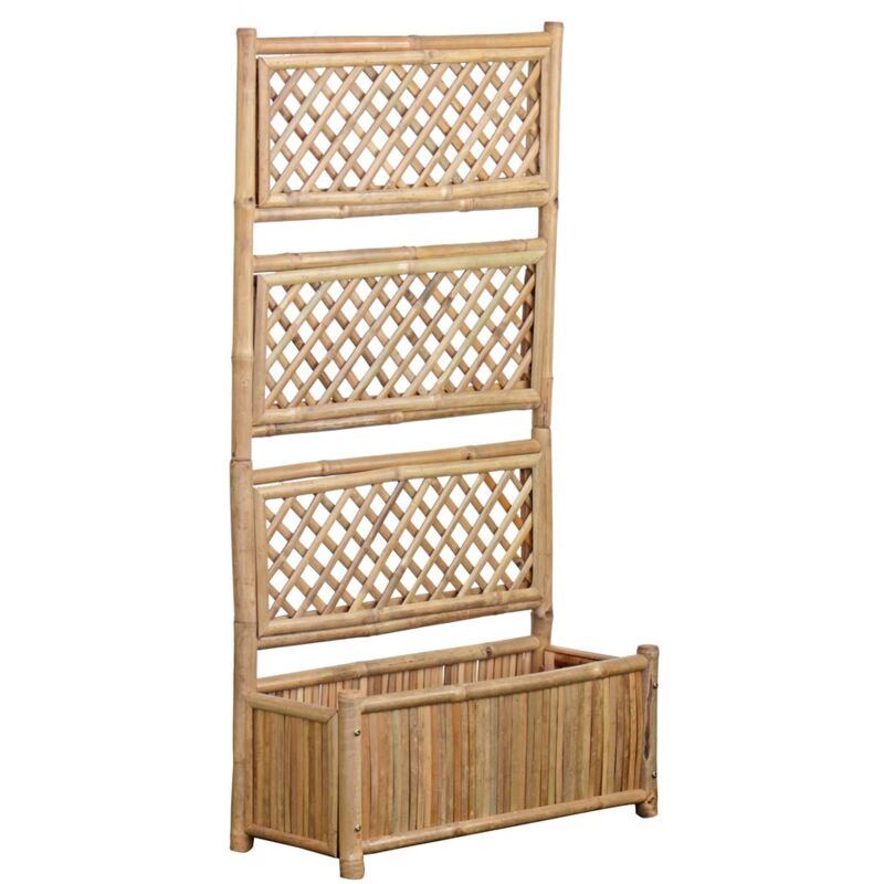 Fioriera 70x30x134,5 cm in legno grigliato di