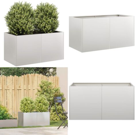 Fioriera 80x40x40 cm in Acciaio Inox - Fioriera esterna - Fioriera per giardino