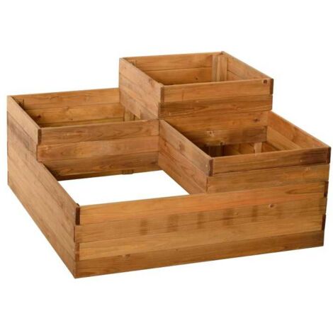 Fioriera 90x90 Orto Rialzato da Balcone Giardino Terrazzo Aiuola Vaso in Legno