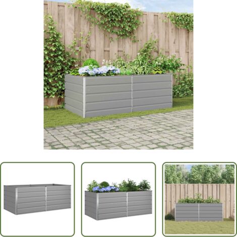 Fioriera all'aperto -  Fioriera Grigio chiaro 195 x 100 x 75 cm Acciaio zincato