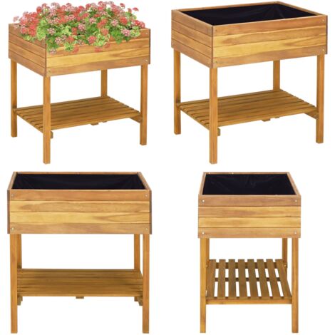 Fioriera Alta 78,5x58,5x78,5cm in Legno Massello di Acacia - Fioriera in legno - Fioriera in acacia