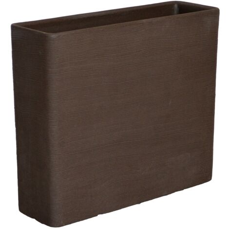 Fioriera alta Cassetta alta Rigata Portavaso Shabby 89x77h in resina - Colore: Grigio Cemento