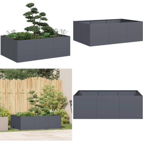 Fioriera Antracite 120x80x40 cm in Acciaio - Fioriera esterna - Fioriera per giardino