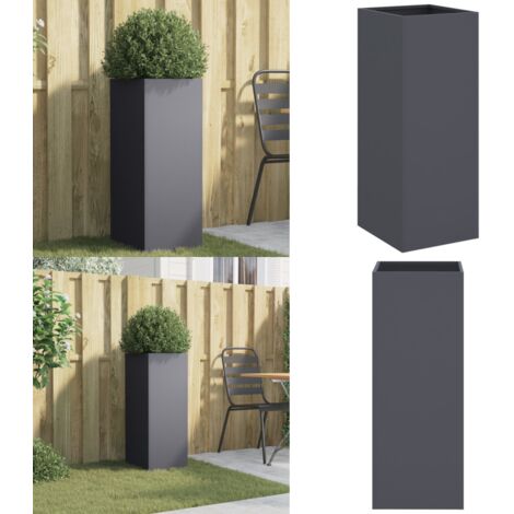 Fioriera Antracite 32x29x75 cm in Acciaio - Fioriera per giardino - Fioriera per balcone