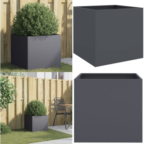 Fioriera Antracite 42x40x39 cm in Acciaio - Fioriera decorativa - Fioriera per giardino