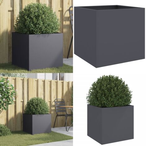 Fioriera Antracite 49x47x46 cm in Acciaio - Fioriera per giardino - Fioriera per balcone