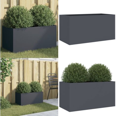 Fioriera Antracite 62x30x29 cm in Acciaio - Fioriera per giardino - Fioriera per balcone