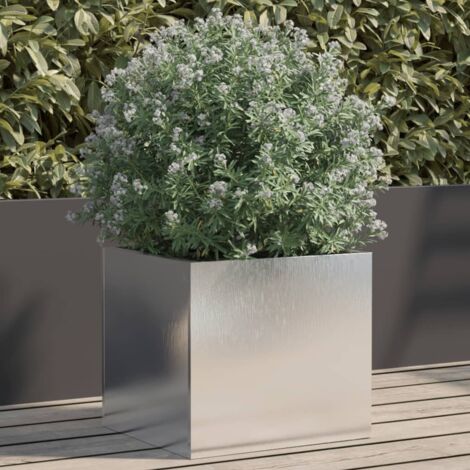 Fioriera Argento 32x30x29 cm in Acciaio Inox vidaXL