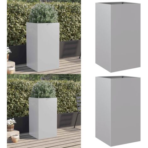 Fioriera Argento 42x38x75 cm in Acciaio Zincato - Fioriera in acciaio zincato - Fioriera argento