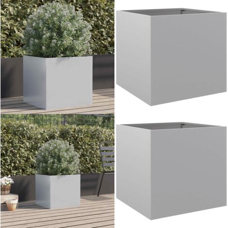 Fioriera Argento 42x40x39 cm in Acciaio Zincato - Fioriera in acciaio zincato - Fioriera argento