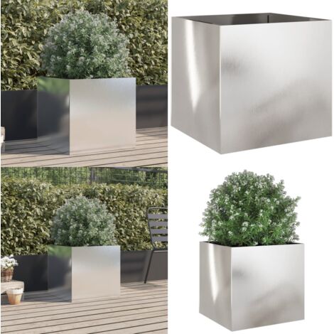 Fioriera Argento 49x47x46 cm in Acciaio Inox - Fioriera in acciaio inossidabile - Fioriera decorativa