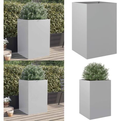 Fioriera Argento 52x48x75 cm in Acciaio Zincato - Fioriera in acciaio zincato - Fioriera argento
