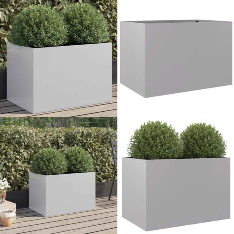 Fioriera Argento 62x40x39 cm in Acciaio Zincato - Fioriera in acciaio zincato - Fioriera argento