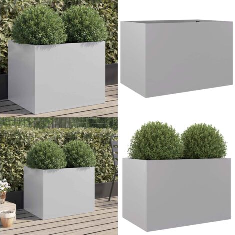 Fioriera Argento 62x47x46 cm in Acciaio Zincato - Fioriera in acciaio zincato - Fioriera argento