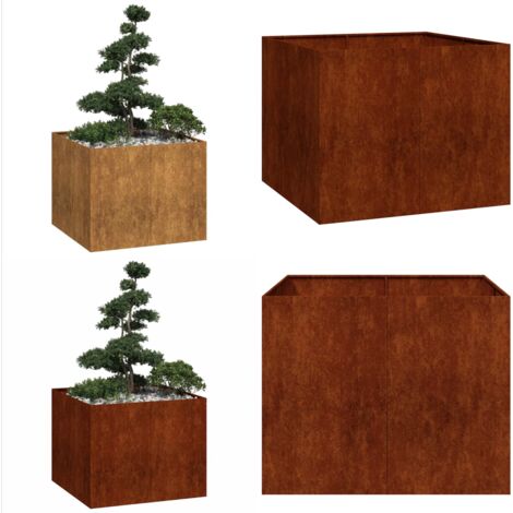 Fioriera Arrugginita 100x100x80 cm in Acciaio Corten - Fioriera esterna - Giardino