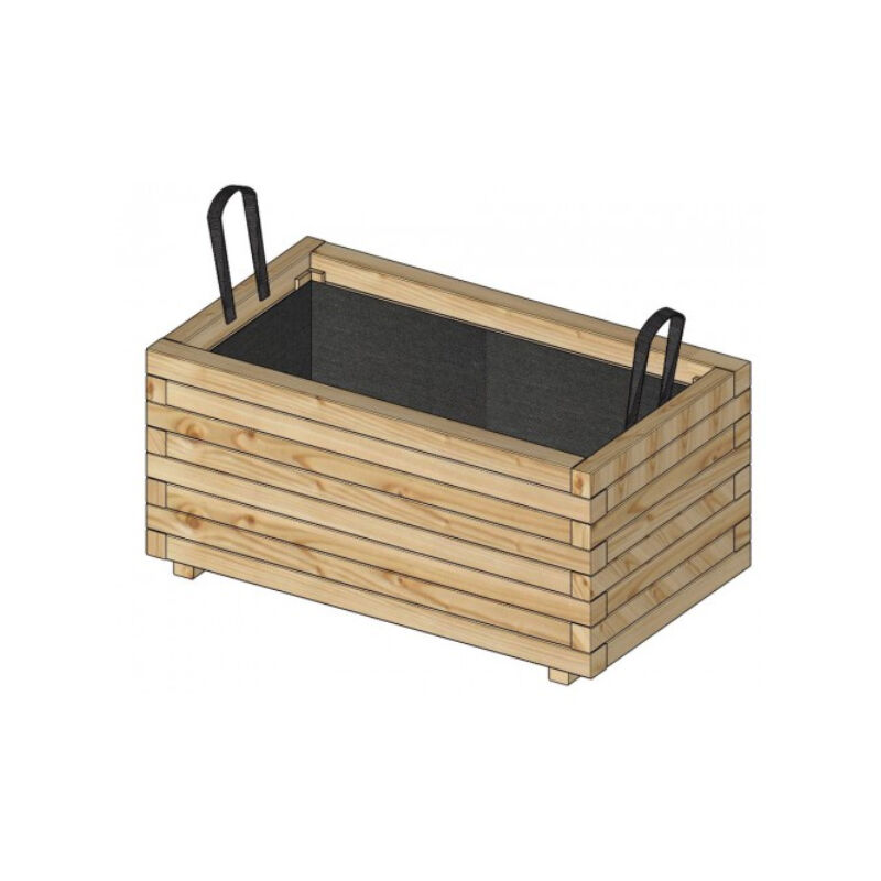 Fioriera In Legno Smontata Cipro Rettangolare Cm 80X40