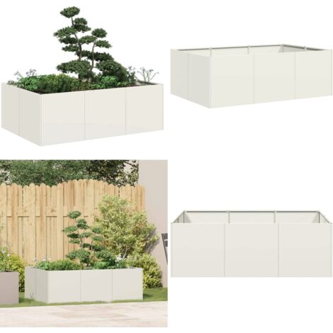 Fioriera Bianca 120x80x40 cm in Acciaio - Fioriera esterna - Fioriera per giardino