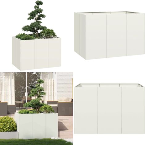 Fioriera Bianca 120x80x80 cm in Acciaio - Fioriera esterna - Fioriera per giardino