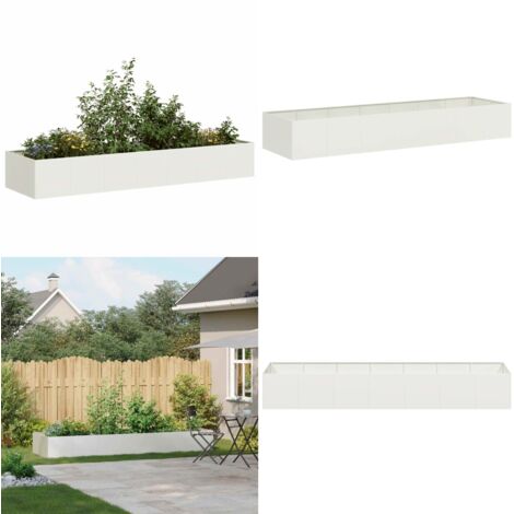 Fioriera Bianca 280x80x40 cm in Acciaio - Fioriera esterna - Fioriera per giardino