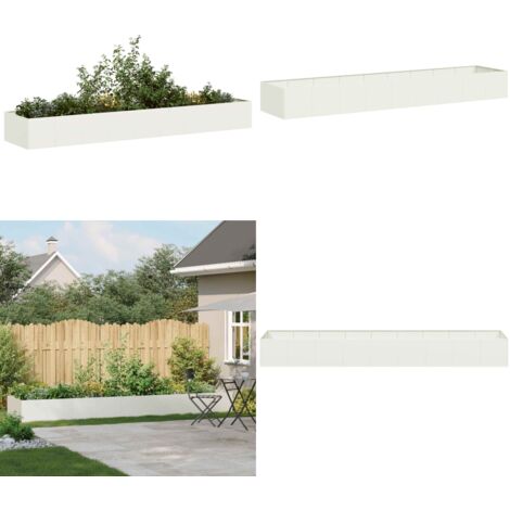 Fioriera Bianca 360x80x40 cm in Acciaio - Fioriera esterna - Fioriera per giardino