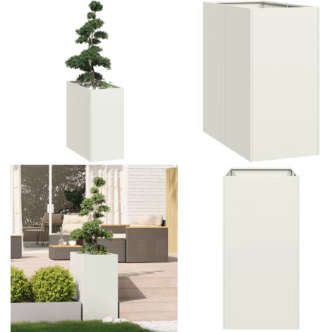 Fioriera Bianca 40x80x80 cm in Acciaio - Fioriera esterna - Fioriera per giardino