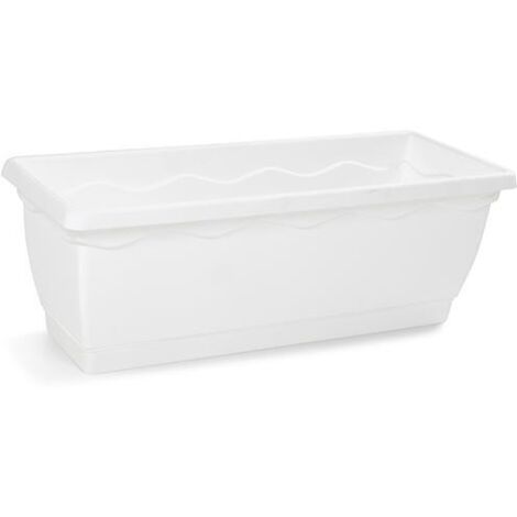 FIORIERA BIANCO CM 40X20X18H C/SOTTOCASSETTA