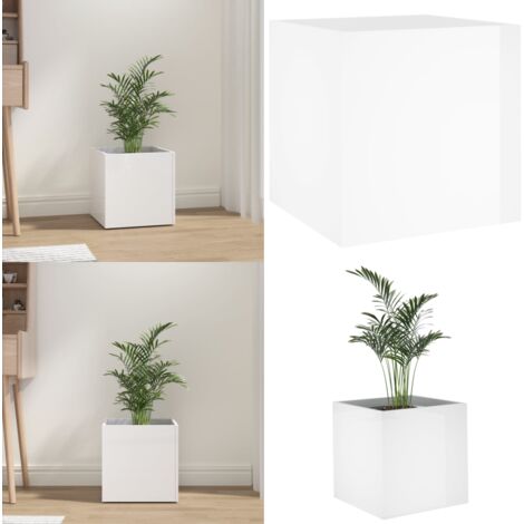 Fioriera Bianco Lucido 40x40x40 cm in Legno Multistrato - Fioriera decorativa - Fioriera per piante