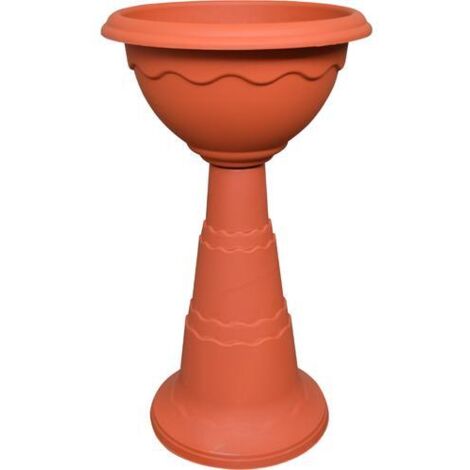 FIORIERA CALICE DOPPIO BORDO Ø40X72HCM TERRACOTTA