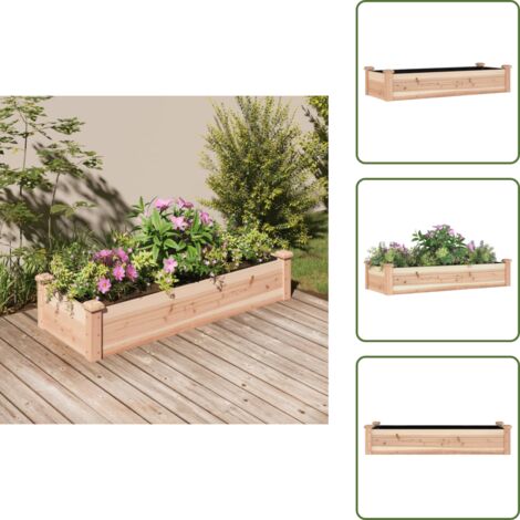 Fioriera con fodera - vidaXL Fioriera Rialzata da Giardino Fodera 120x45x25cm Massello Abete - Fioriera per piante