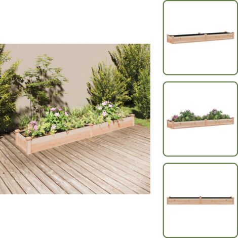 Fioriera con fodera - vidaXL Fioriera Rialzata da Giardino Fodera 240x45x25cm Massello Abete - Fioriera per piante