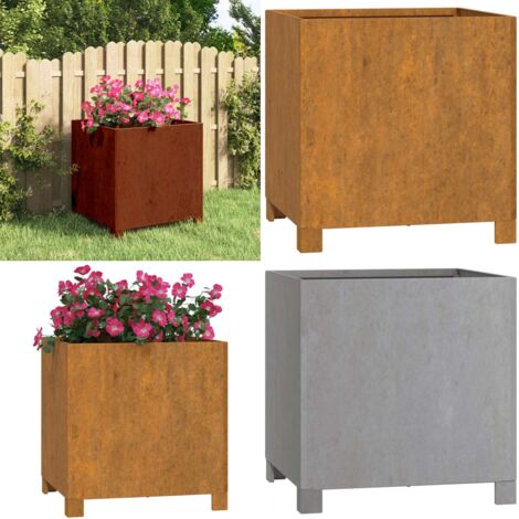 Fioriera con Gambe Ruggine 40x40x40 cm Acciaio Corten - Fioriera in acciaio corten - Fioriera ruggine