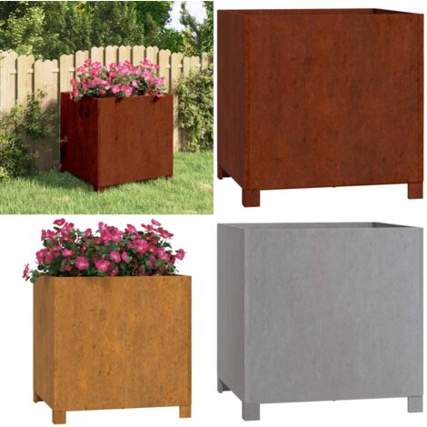 Fioriera con Gambe Ruggine 50x50x50 cm Acciaio Corten - Fioriera in acciaio corten - Fioriera ruggine