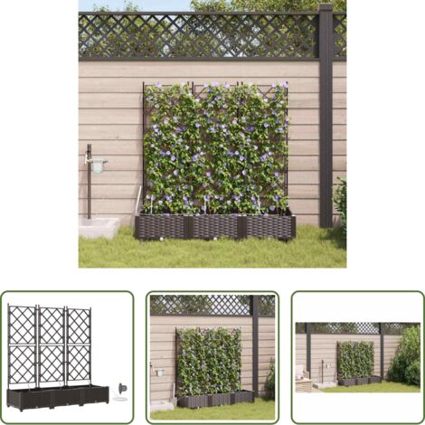 Fioriera con irrigazione -  Vaso da giardino 3 pcs Marrone Acciaio