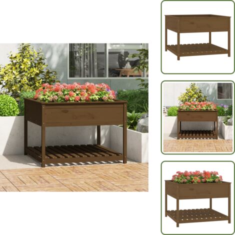 Fioriera con mensola - vidaXL Fioriera con Mensola Ambra 111,5x111,5x81cm Legno Massello Pino - Fioriera per balcone