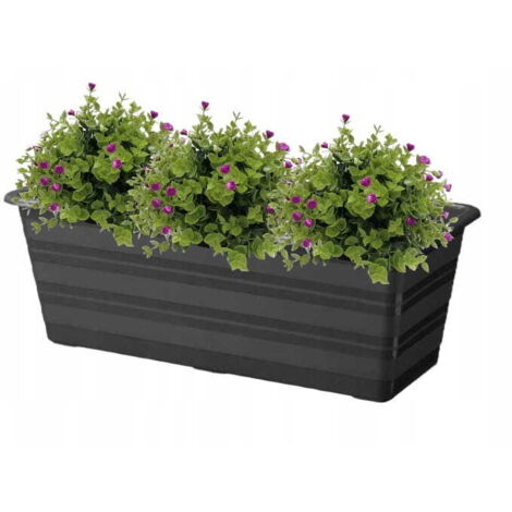 Fioriera da balcone in grafite da 60 cm in plastica