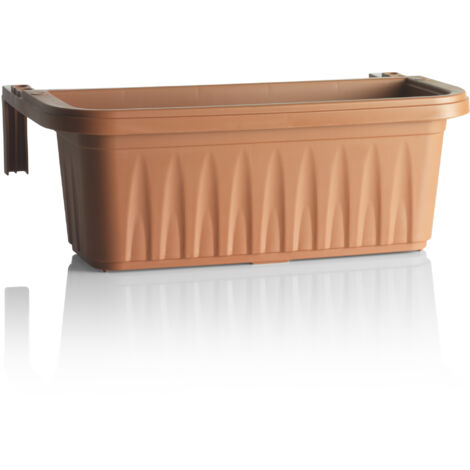 Fioriera Da Balcone Wave 60 Cm - Plastica Resistente UV Con Fissaggio A Ringhiera - 3