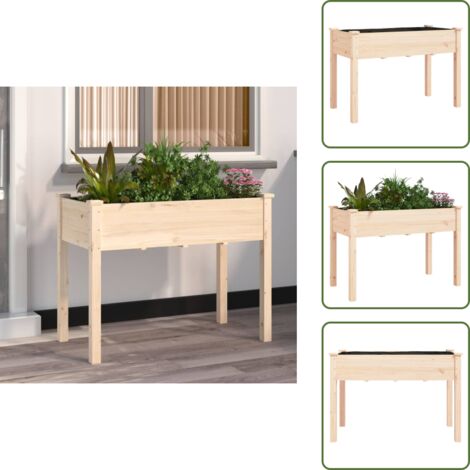 Fioriera da balcone - vidaXL Fioriera con Fodera 118x59x76 cm Legno Massello di Abete - Fioriera per piante