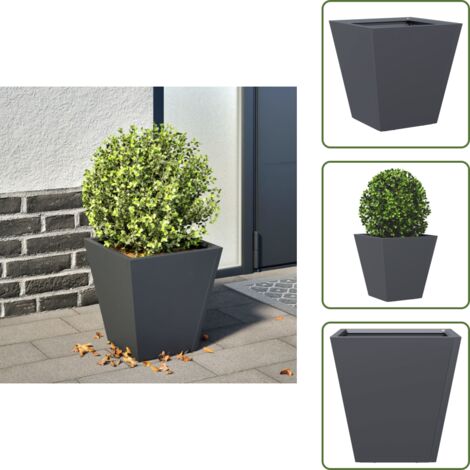 Fioriera da balcone - vidaXL Fioriera da Giardino Antracite 30x30x30 cm in Acciaio - Fioriera per piante