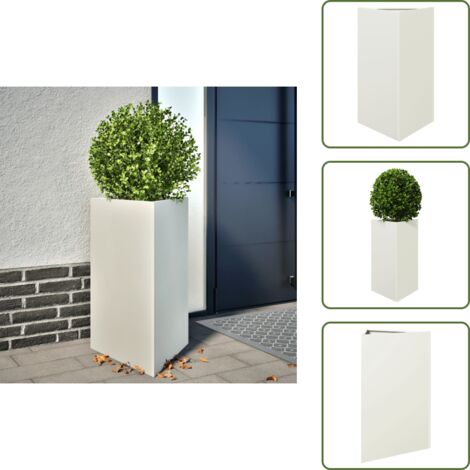 Fioriera da balcone - vidaXL Fioriera da Giardino Bianca Triangolare 50x43x75 cm in Acciaio - Fioriera da patio