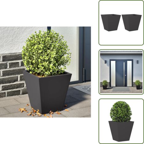 Fioriera da balcone - vidaXL Fioriera da Giardino Nera 30x30x30 cm in Acciaio - Fioriera per piante