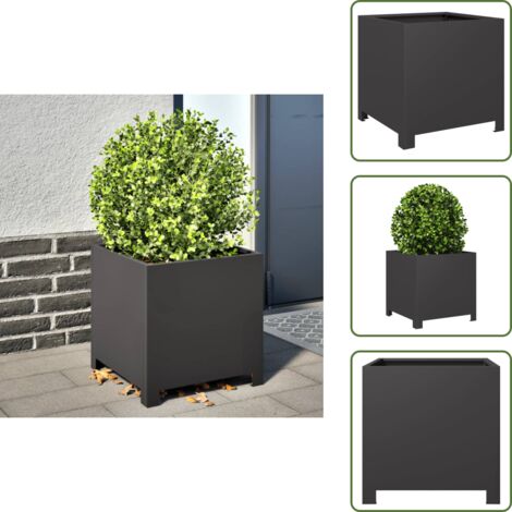 Fioriera da balcone - vidaXL Fioriera da Giardino Nera 40x40x40 cm Acciaio - Fioriera per piante