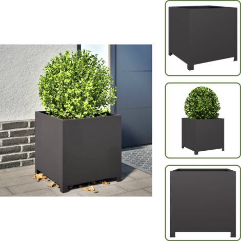 Fioriera da balcone - vidaXL Fioriera da Giardino Nera 50x50x50 cm in Acciaio - Fioriera da patio