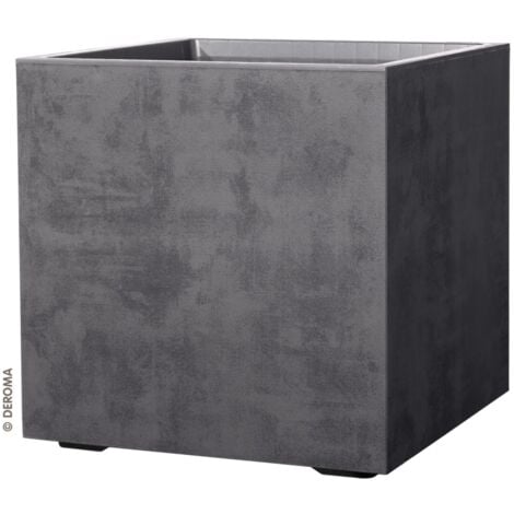 fioriera da esterno deroma "millenium" forma cubica in resina colore antracite, 25x25x25 cm