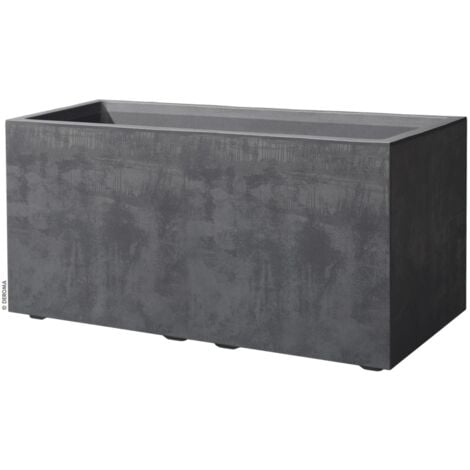 fioriera da esterno deroma "millenium" rettangolare in resina colore antracite, 79x39x39 cm