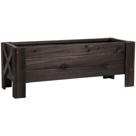 FIORIERA DA ESTERNO PORTAPIANTE RIALZAT IN LEGNO 100 X 36.5 X 36 CM MARRONE
